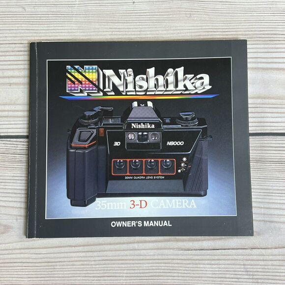 Nishika N8000 3-D 35mm Camera w/Twin Light 3000 Owner’ Manuals & Warranty Card - Picture 2 of 8